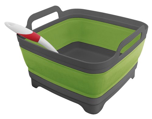 Faltbare Waschschüssel mit Wasserauslauf, grün