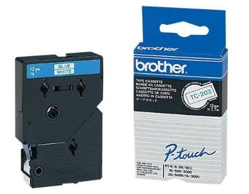 Brother P-Touch Schriftb TC, 12 mm Band weiss, Schrift blau