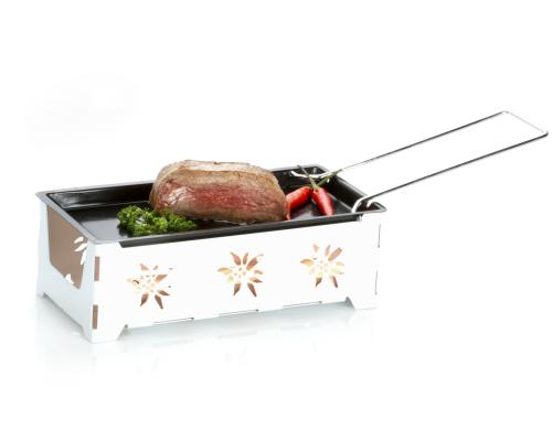 Nouvel Raclette Heat Cheese! @home mit 4 Rechaudkerzen, weiss