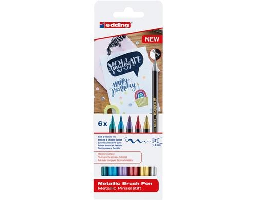 Brushpen 1340 metallic 6 Stück, farblich assortiert