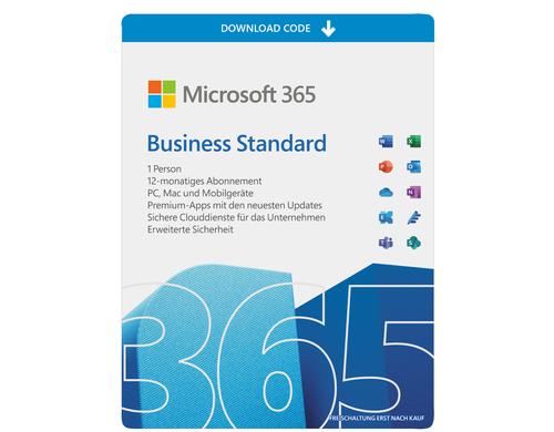 Microsoft 365 Business Standard ESD, Miete, Jahreslizenz, multilingual