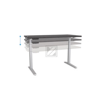 Fellowes Levado Tischgestell höhenverstellbar, silber, ohne Tischplatte