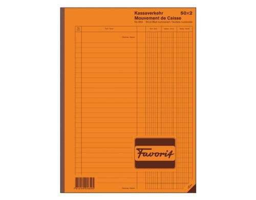 Favorit Kassa-Rapport-Buch A4, 50 x 2 Blatt