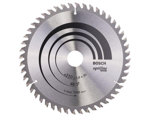 Bosch Professional Kreissägeblatt Optiline Wood, 210x30x2,8mm, 48