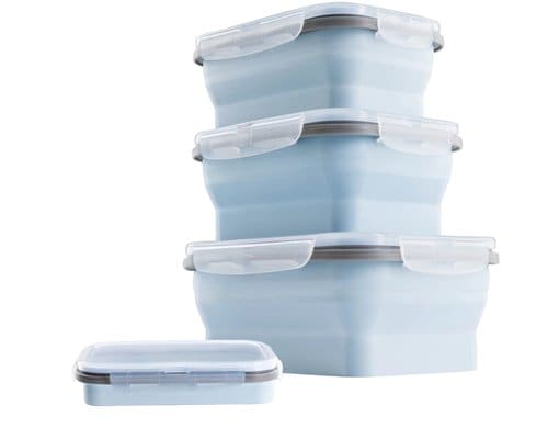 GOURMETmaxx Silikon Frischhaltedosen 8 Stk. Zusammenfaltbare Aufbewahrungsbehälter