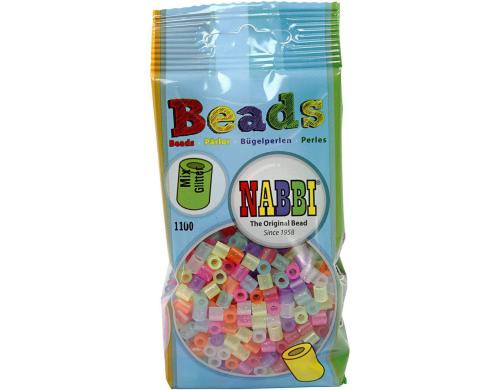 Creativ Company Bügelperlen Nabbi Medium 1100 Stück, Glitter Farben