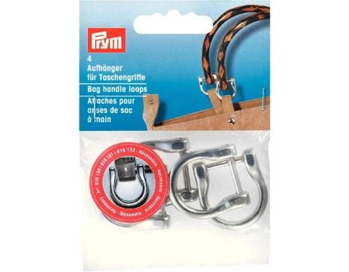 PRym Taschengriffe Aufhänger silber, 18 mm, 4 Stück