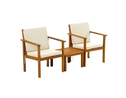 COCON Lounge Vevey 2er Set, weiss, Akazienholz FSC