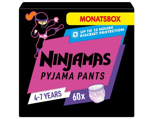Pampers Ninjamas Mädchen 4-7 Jahre Monatsbox / 60 Stück