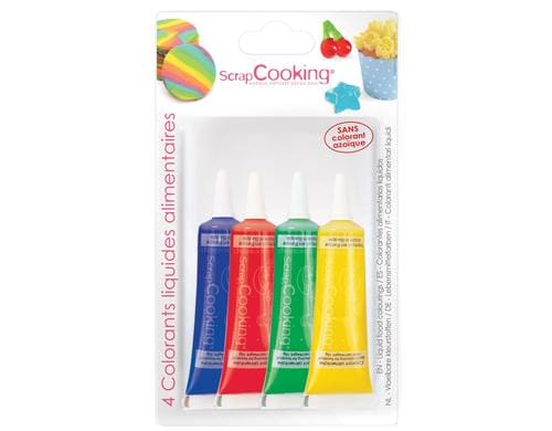 Lebensmittelgelstifte Blau, Rot, Gelb, Grün 4 Stück