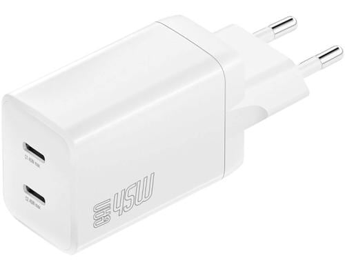 4smarts PDPlug Dual 45W GaN, Weiss 2x USB-C