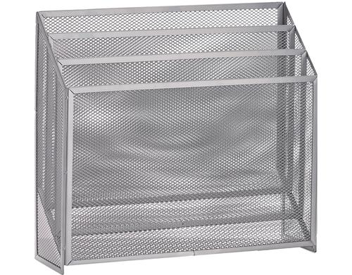 Zeller Zeitungsständer News Rack Stahl, 32 x 9 x 29.5 cm, Grau