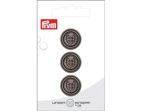 Bu Prym  Knopf Metall-Knopf Öse 18 mm, Karte 3 Stück, altsilber