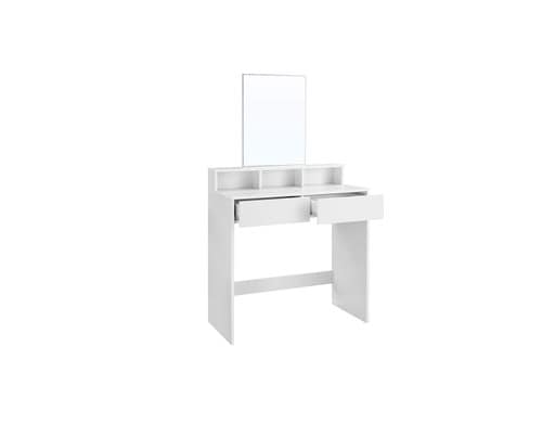 Vasagle Schminktisch Weiss mit Spiegel und 80x40x140 cm (BxTxH), Spanplatte, Spiegel