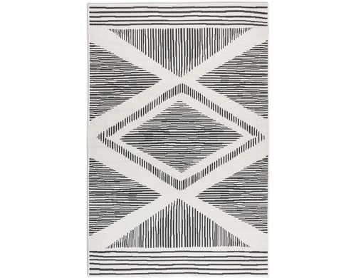 Elle Decoration In & Outd. Teppich Rhombus 100% Polypropylen, 120x170 cm, Black