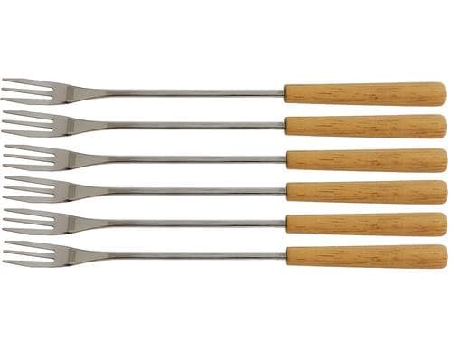 Heidi Cheese Line Käsefonduegabeln Natur 6 Stück, mit Naturholzgriffen