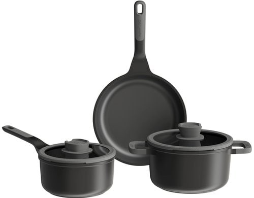 BergHOFF Pfannen-Set Leo Stone+ 5-teilig, recyceltes Aluminium