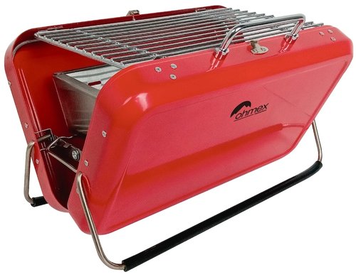 TRAGBARER GRILL HOLZKOHLE 311  X222 X210 MM GEÖFFNET