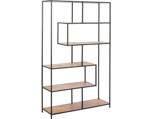 AC Design Bücherregal Seaford MDF/Stahl, 114x35x185 cm, Wildeiche