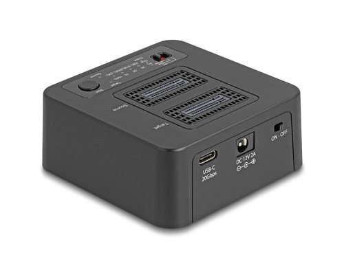 Delock M.2 Dockingstation für 2x M.2 NVMe PCIe SSD, Klonfunktion, Löschfunktion