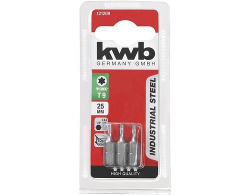 kwb Industrial Steel Bits 1/4 Torx T9 3 Bits 25mm Torx 9 Indus. SB