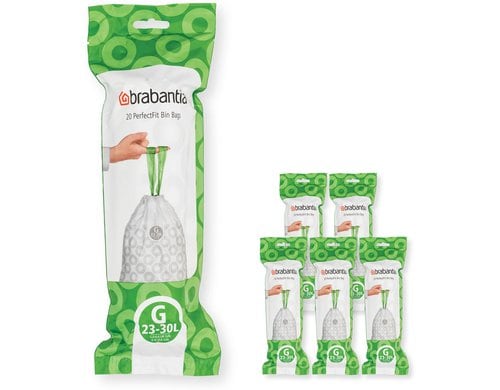 Brabantia Kehrichtsack Perfectfit G 23-30L, 120 Stück, Multipack à 6 Rollen