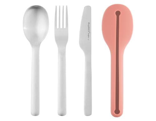 Berghoff Besteckset Picknick Leo Pink Edelstahl, Länge: 18cm Hülle:19cm