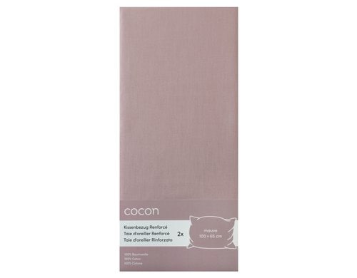 COCON Kissenbezug Renforcé 2 Stk., 100x65 cm, mauve