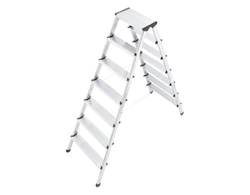 HAILO 2x7 Stufen Alu-Doppelstufenleiter D60