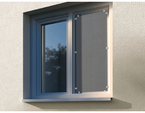 Gardinia Screen-Hitzeschutz Outdoor 40x80cm Grau, Polyester, PVC, ohne Bohren&Schrauben