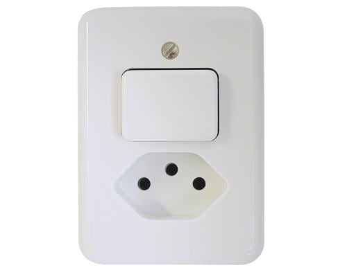 Mica Kombi 1xT13-S3, AP, weiss Komplettset mit Rahmen