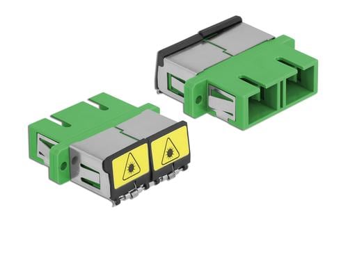 Delock LWL Kupplung SC-SC APC, Duplex Singlemode, plastik, grün