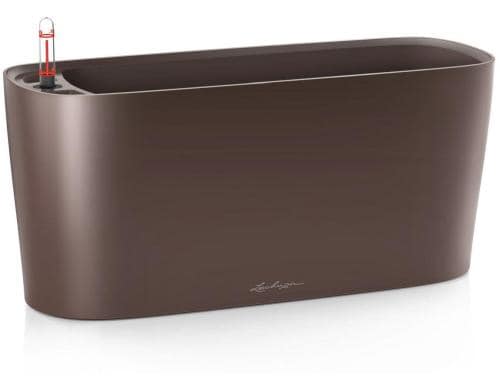 Lechuza Delta 20  Table Planter Espresso Metallic