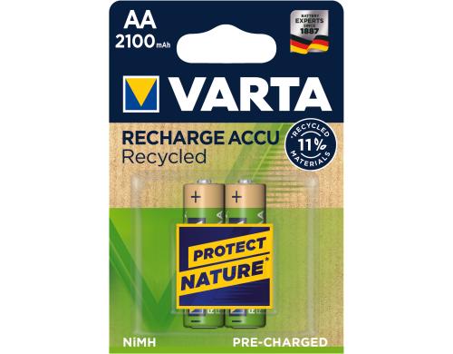 VARTA Akku AA Recycled AA 2100mAh 2er-Pack 2er Pack