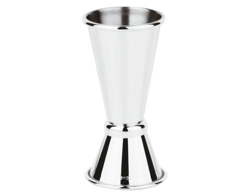 Paderno Cocktail-Doppelmass silber 40/20ml, D 4cm, H 11cm