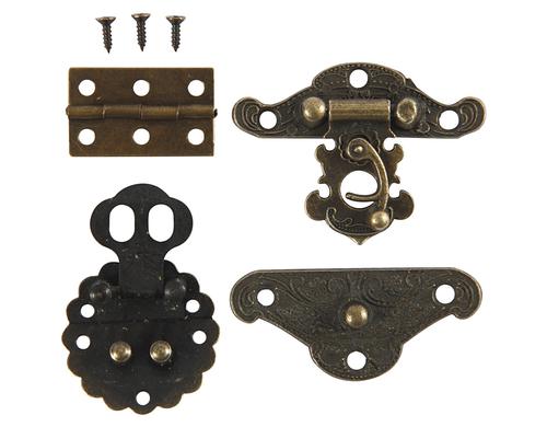 Creativ Company Beschläge Set Grösse: 30 - 35 mm, Antikgold