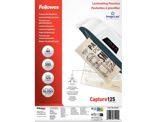 Fellowes ImageLast Laminierfolien Grosspack 500 Stück, A4, 125 Mikron