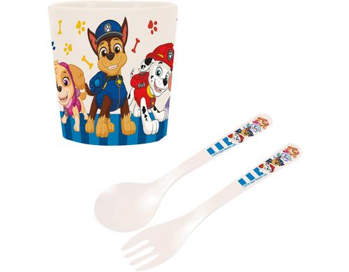 Koziol Kinderset EASY Paw Patrol 1 Becher, 1 Löffel, 1 Gabel, weiss/farbig