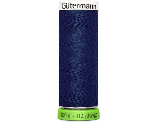 Gütermann Nähfaden rPET, blau Spule 100 m, Nr. 100, 100 % PES recy.