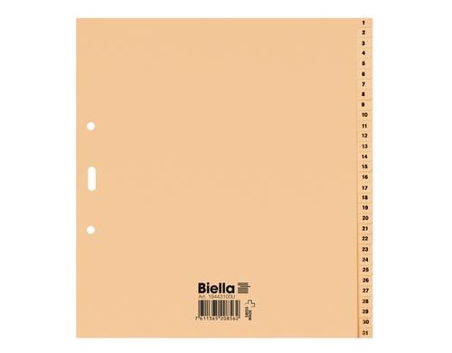 Biella Register Karton, 1 - 31 braun