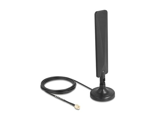 Delock 5G/LTE Antenne, SMA-Stecker,3m, 3dBi omnidirektional, Kippgelenk, schwarz
