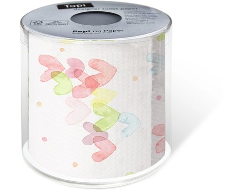 Paper + DesignToilettenpapier HeartsPastel 0.1x22m, 200 Blatt FSC