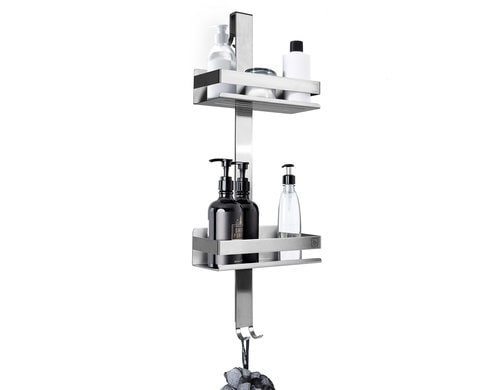 Benkstein Dusch-Organizer Silber 1x Duschregal mit 2 Duschkörben zum Hängen