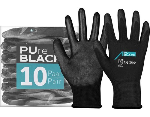 ACE PureBlack PU Arbeitshandschuhe 10 Paar Grösse 09/L Allround Handschuh