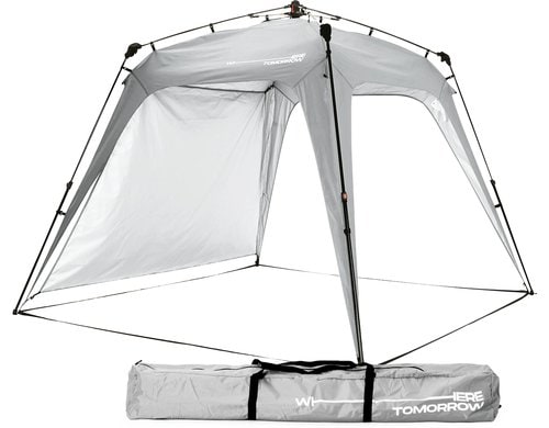 Where Tomorrow Pop Up Pavillon Hellgrau 250x250x190cm, 5.9Kg, mit 1 Seitenwand,