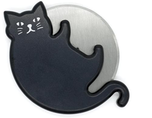 Kikkerland Pizzaschneider Katze L:14cm x B:2cm x H:14.5cm, Schwarz