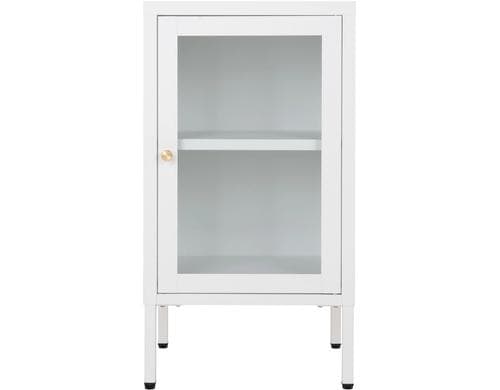 House Nordic Kabinett Dalby Weiss Stahl/Glas, L:35, B:38, H:70cm