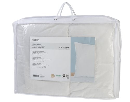 COCON Kissen Federn 50x70 cm Weiss, 100% Federn, Füllung 700g