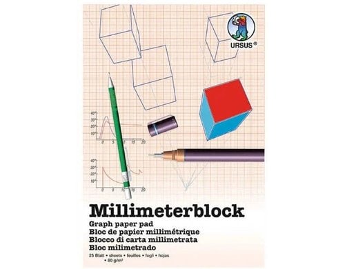 URSUS Millimeterblock 80 g/m², A3, 25 Blatt