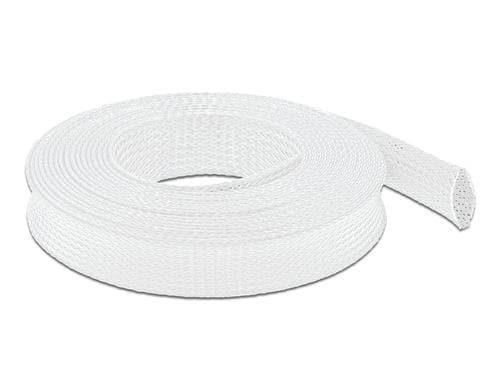 Delock Geflechtschlauch, 10mx25mm Dehnbar, hitzebeständig, Weiss